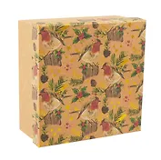 Коробка подарочная "Снегири" НГ, 15.5*15.5*6.5, картон