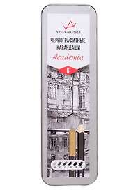 Карандаши чернографитные "VISTA-ARTISTA" Academia, 6шт мет.коробка, ВКФ