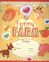Тетрадь в линейку Unnika, "Веселая ферма", 12 листов, в ассортименте