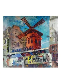 Картина Париж Moulin Rouge акварель (CT3-19) (65х65см)