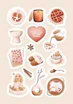 Нежность деталей. Набор стикеров А5 от Ольги Примаченко (5 листов стикеров)