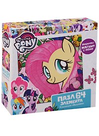 Пазл-мини, Оригами, My little pony Movie. Флаттершай 64эл., (220х220)+ фигурка с магнитиком 03418