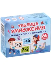 Карточки "Таблица умножения". Методика легкого запоминания (64 двусторонних карточки)