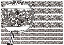 Пленка (2109/00000001400) Freedecor с изображен. для светлых поверхностей Бордюр Черно-белое кружево №12 (НГ)