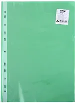 Папка-вкладыш А4 50шт/уп 30мкм, зеленая, Бюрократ