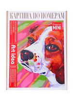 Картина по номерам Бигль (холст на картоне, 16,5х13см.), Art Idea