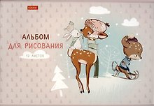 Альбом для рисования «Оленёнок» Hatber А4, 12 листов, в ассортименте