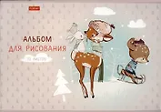 Альбом для рисования Hatber, "Олененок", А4, 12 листов, в ассортименте
