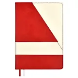 Ежедневник недат. А5 160л "Бакстер" красный, белый, кожзам, тв.переплет, карман, офсет, ляссе