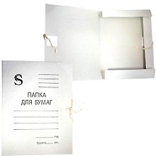 Папка на завязках А4, картон 280 г/м2, белая, Sponsor