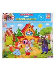 Мягкие пазлы Vladi Toys Сказки Теремок А4 35 элементов