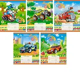 Тетрадь в линейку Unnika, "Веселые машинки", 12 листов, в ассортименте