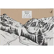 Скетчбук А5+ 80л "Горный пейзаж", белый офсет, 100г/м2, 7БЦ