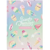 Скетчбук А6 80л "Сладкие мечты" тонир. градиент блок, 100 г/м2, тверд. переплет