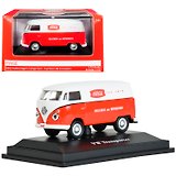 Машинка литая коллекционная Motor City Classics - Die-сast модель по лицензии Coca-Cola 1962 Volkswagen Cargo Van, масштаб 1:72