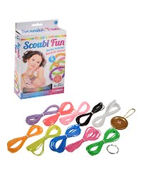 Happy Loom Scoubi Fun Набор для плетения браслетов (02210) (5 браслетов) (10 трубочек-нитей х 210см+колечко-застежка+станок-пуговка) (6+) (коробка)