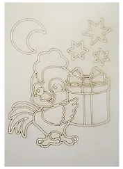 Трафарет Петушок № 3 А5 (148х210) (А5-1225) (3+) (Песочный мир)