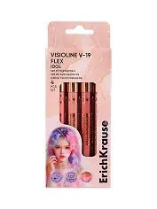 Текстовыделители 4 цвета "Visioline V-19"с гибким наконечником, ErichKrause