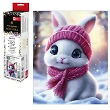 Набор для творчества. Алмазная мозаика "Зайчонок в шарфике" (20*25 см)