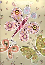 Пакет подарочный бумажный А4 26*32*14 мат. ламинат, глиттер, 3D, HX-9089-9092L, ассорти, Хансибэг