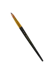 Кисть синтетика под колонок круглая №10 ручка короткая черная, серия 1S15, ЖК