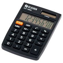 Калькулятор 8-разрядный карманный, двойное питание, чёрный, SLD-100NR, Eleven