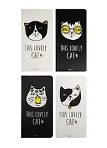 Записная книжка А6+ 24л кл. 90*170мм "This lovely cat" карт.обл., сшивка, ассорти, Languo