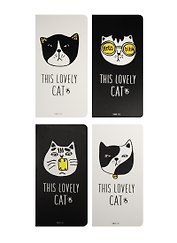 Записная книжка «This lovely cat» А6+, 24 листа в клетку, сшивка, Languo, в ассортименте