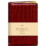 Ежедневник дат. 2026г. А6 176л "Business Premium. Grand croco" бордо, 7Б, иск.кожа, обл.поролон, тв.переплет, мет.уголки, тонир.блок, зол.торец, справ.мат-лы, 2 ляссе, инд.уп