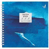 Скетчбук 165*165 50л "SKETCHBOOK. Синий стиль" белый офсет, нелинованн., 100г/м2, тв.обложка, евроспираль