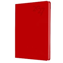 Ежедневник дат. 2027г. А6 176л "Soft Touch" пламенный красный, иск.кожа, интегр.переплет, тонир.блок, скругл.углы, ляссе, инд.уп