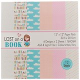 Бумага д/скрапбукинга Lost on a Book, 12*12 дюймов, 30,5*30,5 см, 6 дизайнов, 12 листов