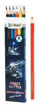 Карандаши цветные 06цв "SPACE BATTLE" к/к, с подвесом, Silwerhof
