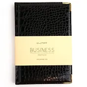 Ежедневник дат. 2025г. А5 176л "Business premium. Grand croco" черный, 7Б, тв.переплет, иск.кожа, обл.поролон, мет.уголки, тонир.блок, цв.торец, справ.мат-лы, ляссе