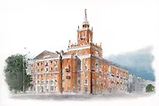 Открытка Комсомольск-на-Амуре Дом со шпилем