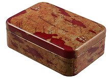 Шкатулка Географическая карта (прямоугольная) (металл) (8х7)