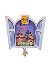 ГС Магнит Киров Окно с колокольчиком (дерево) (7,5 см)