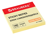 Блок бумаги 76*76мм самоклеящийся 100л желтый, BRAUBERG