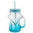 Баночка с ручкой и крышкой для коктейлей в форме лисы градиент (стекло) (450мл) - 2