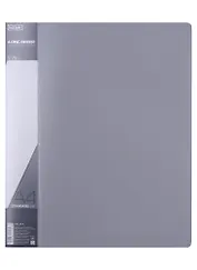 Папка 4кольца А4 25мм, пластик 0,7мм, серая 