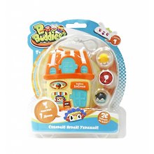 Игровой набор оранжевый домик для хранения с подвеской и 3 шарма-персонажа, 18x14x2 см, 1toy