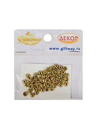 Фурнитура металл шапочки Лагуна золото (00009840) (60шт) (6мм) (10гр/уп)