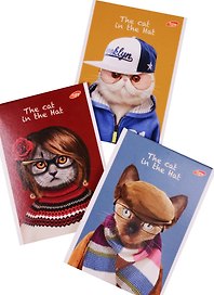 Блокнот А6 48 листов клетка "Кошки-люди"