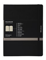 Книга для записей А4, 96 листов в линейку "Professional Large", черная, жесткая обложка, резинка, Moleskine