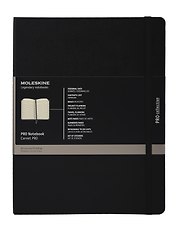 Книга для записей А4, 96 листов в линейку "Professional Large", черная, жесткая обложка, резинка, Moleskine