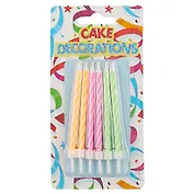 Набор свечей для торта Спираль (разноцв.) (6шт) (8см)
