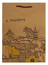 Пакет А4 33*24*8 "Крыши" крафт