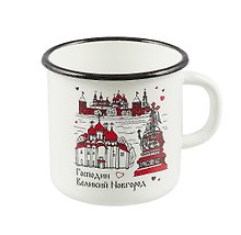 Кружка металлическая эмалированная "Великий Новгород"