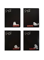 Тетрадь 96л кл. "Кот Саймона" офсет, черная, ассорти, Premiera