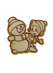 Фигурка Обезьянка-17 с запечатанным контуром (151878-К) (93х99мм) (игрушка из дерева) (упаковка)